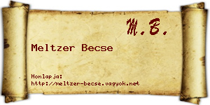 Meltzer Becse névjegykártya